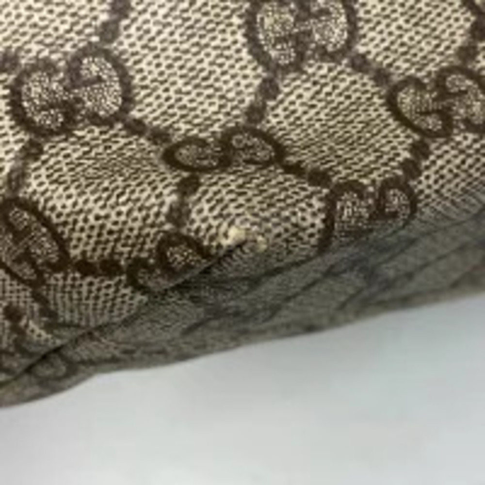 Gucci GG beige shoulder tote brown canvas bag Tan Brown